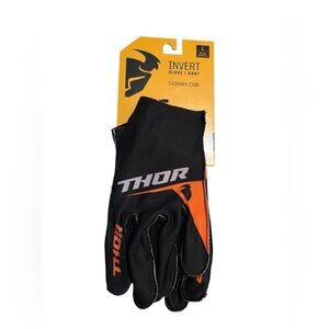 Thor Black and Orange Men's Gloves